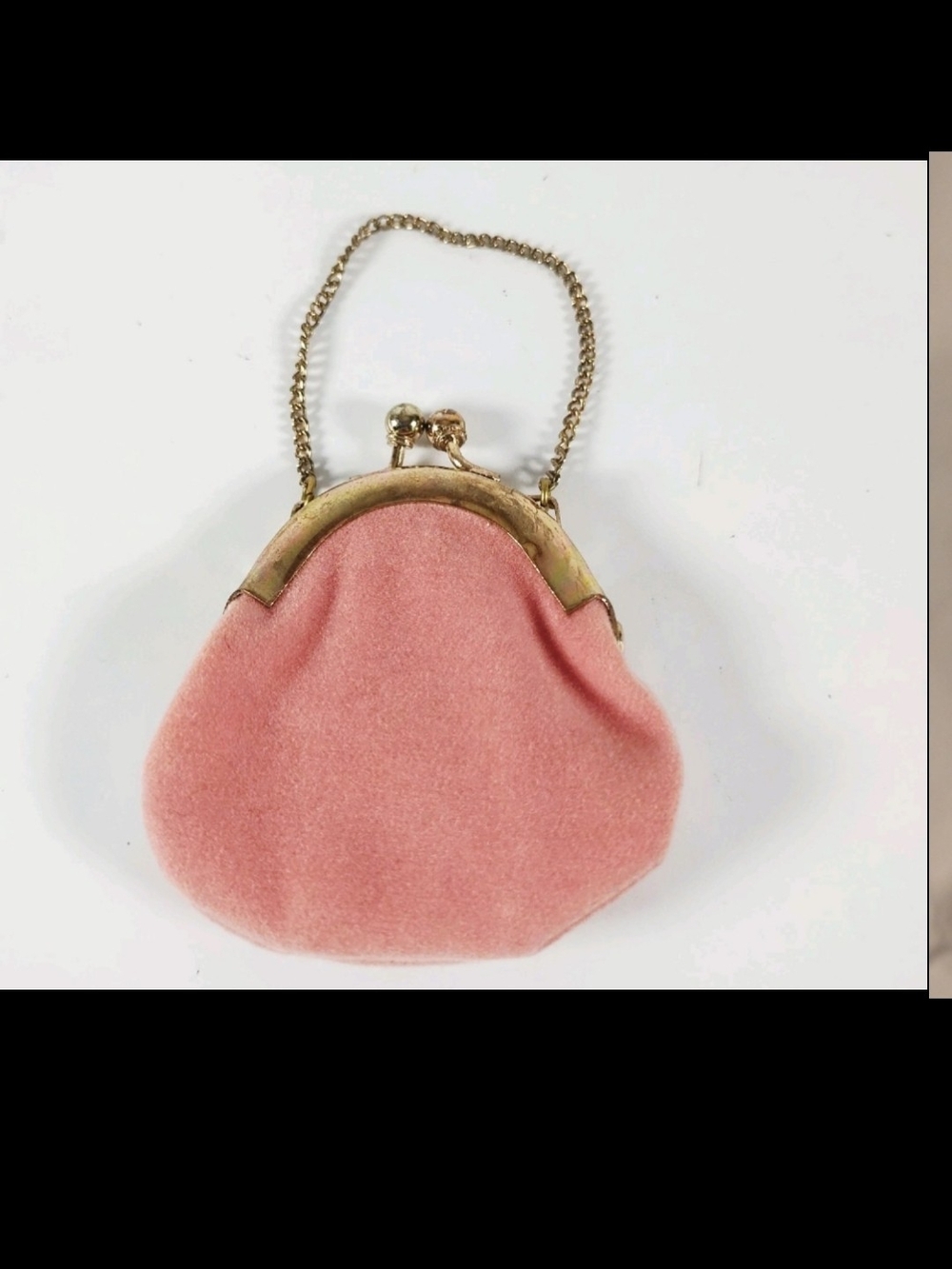 AG DOLL Velvet Kiss-Lock Evening Bag with Chain